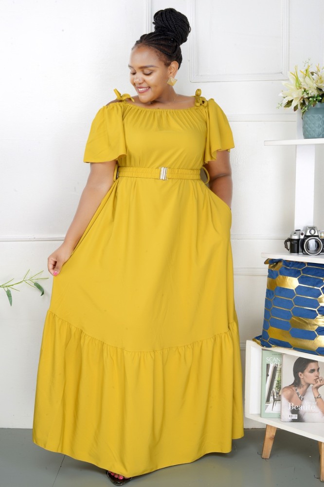 yellow dress which is suitable for both ladies and women for more inquiries contact Sunday on 0925235760