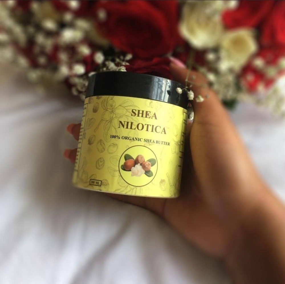 Shea Nilotica 100% organic shea butter. It's a refreshing shea butter for smoothing, moisturizing skin and repairing the breakage. 200ml