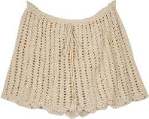 Sand dunes crochet pattern skirt with drawstring waist. it's a short skirt