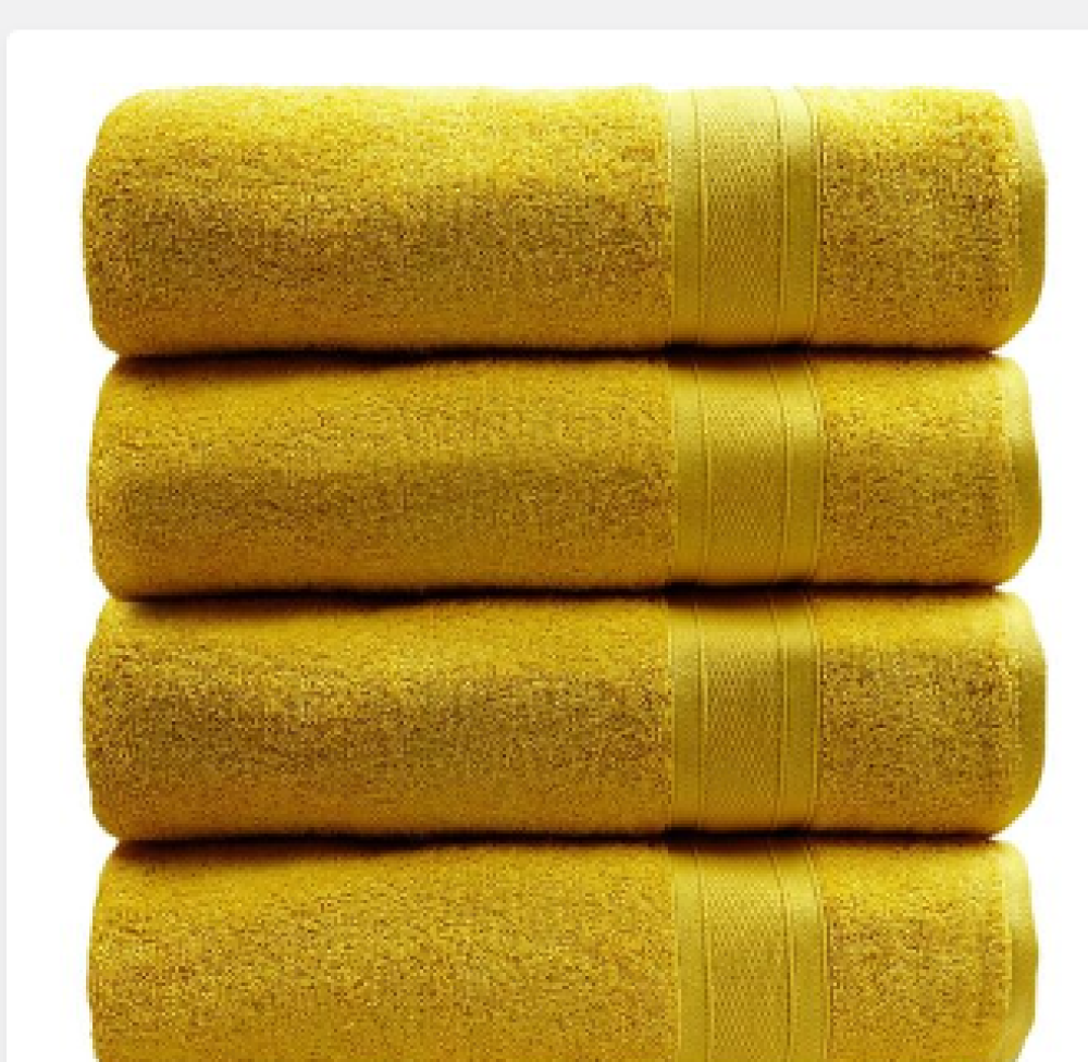 Trident Hand Towels 100% Cotton Mustard Yellow -4 Piece