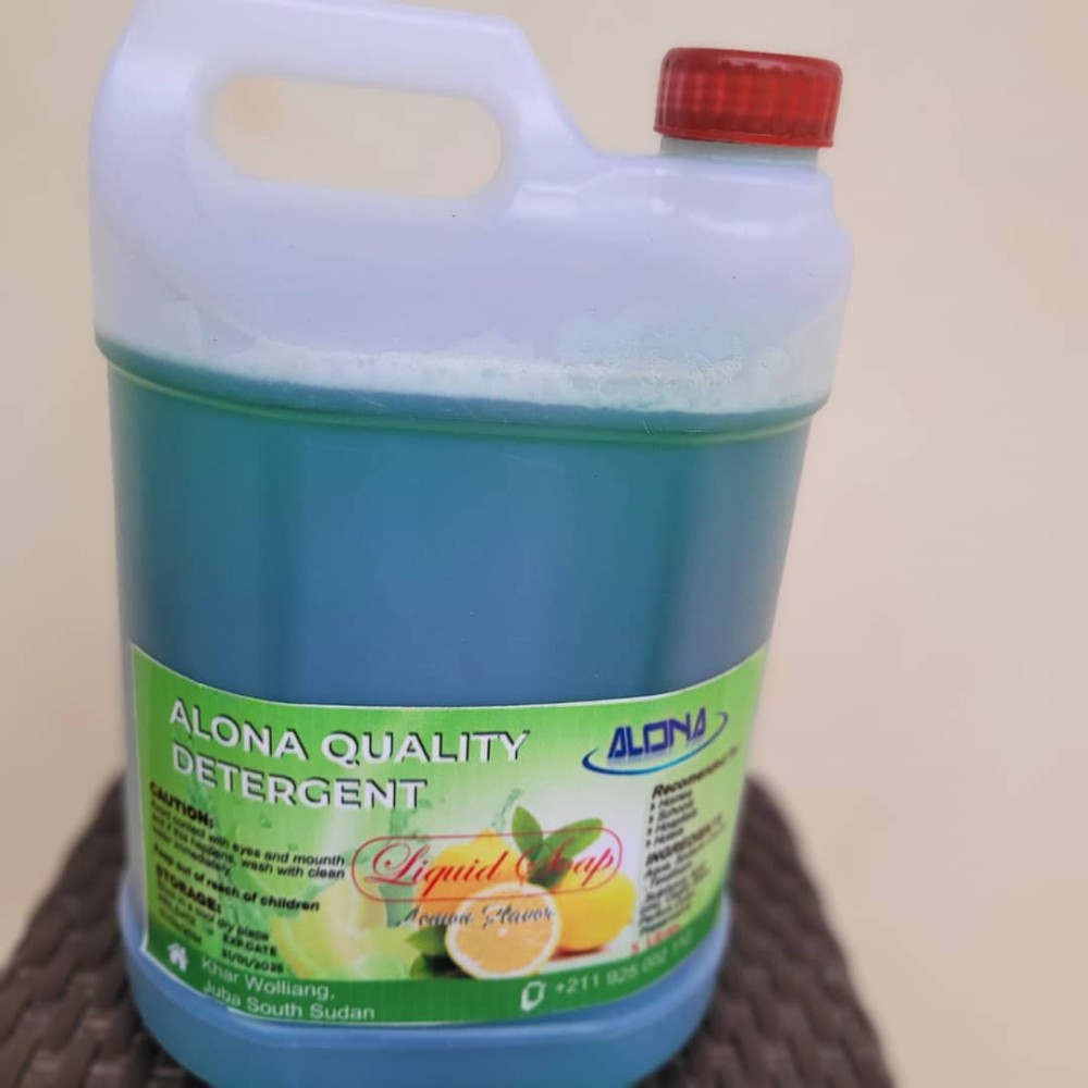 Alona Quality Detergent liquid soap 8 liter with lemon flavor.