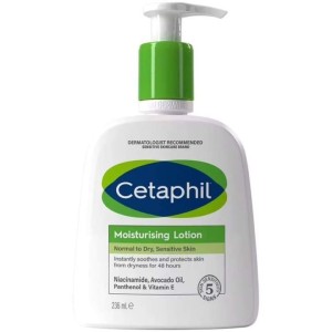 Cetaphil, moisturizing lotion new and improved dermatologist recommended sensitive skincare brand. Normal to dry, sensitive skin, instantly soothes and protects skin from dryness for 48hours. it has niacinamide, avocado oil, panthenol and vitamin E