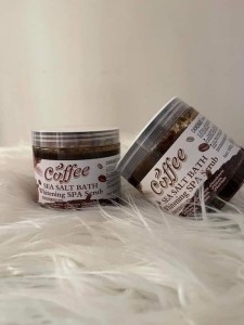 Coffee sea salt bath whitening spa scrub. 680g