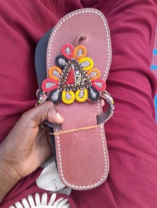 Maroon maasai sandals size 39beautifully designed with beads