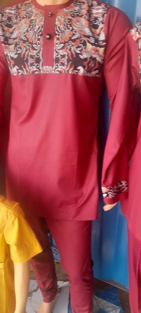 African Men Suit Traditional Wedding Summer O-neck Patchwork Shirt Pants Causal Bazin Riche Attire Dashiki Wear A2316085