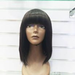 Black luxury bone straight wig. 10 inches