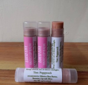 Lulu life shea butter tinted lip balms made of nilotica shea butter, beeswax, lip-safe mica net WT. 5g