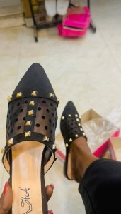 Black HA open shoe in size 39.