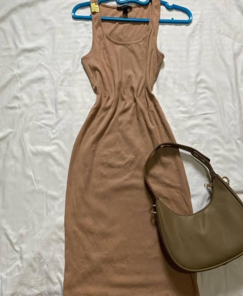 Brown tied dress size medium