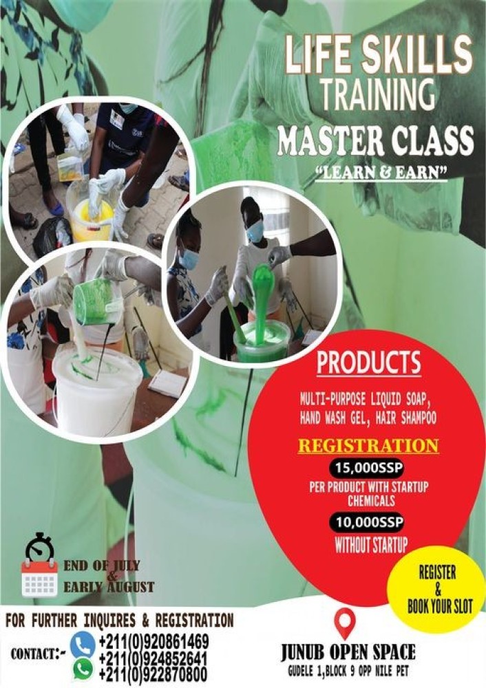 Life skills training master class learn and earn. registration  for product with startup chemicals is 20 dollars and without startup is 15 dollars.