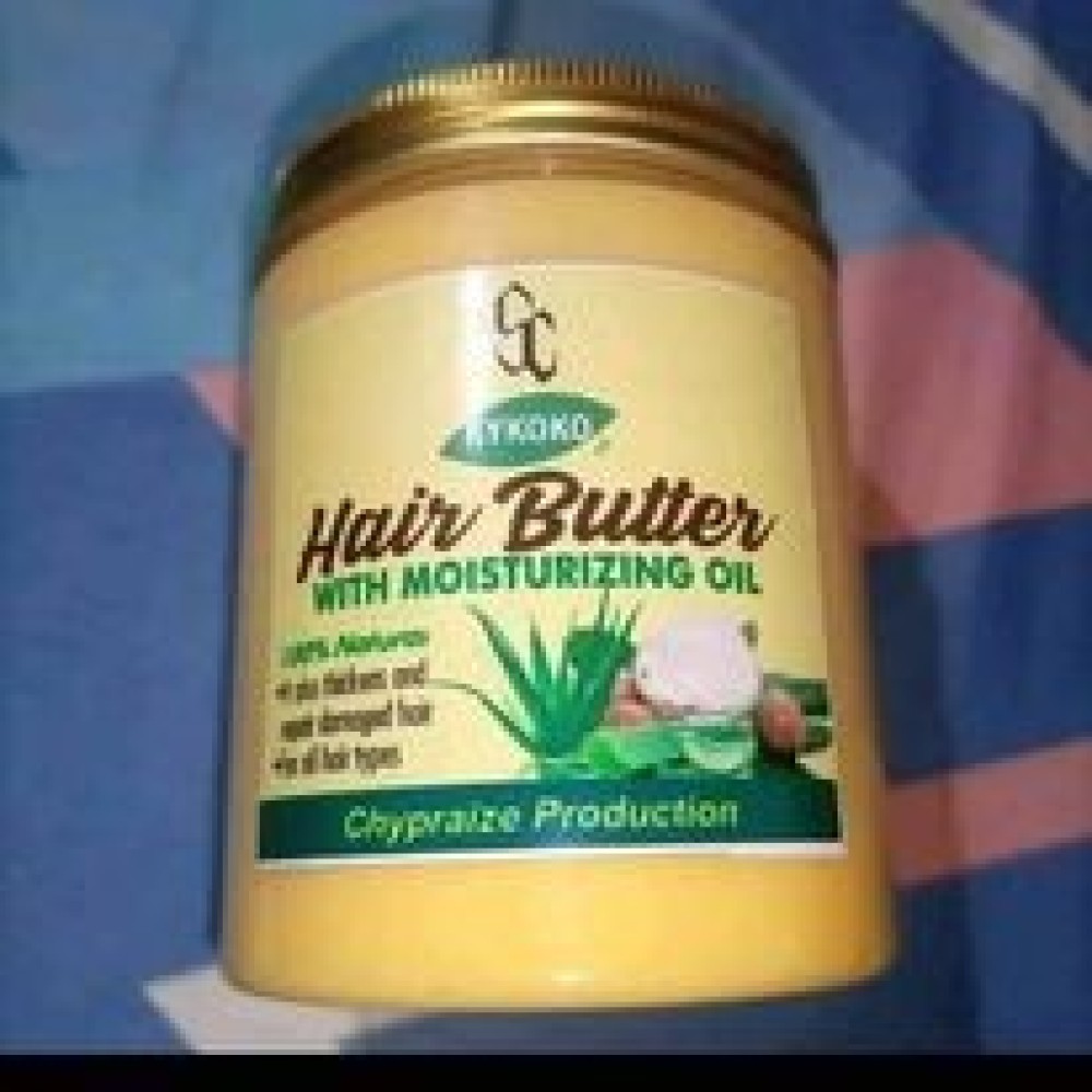Hair butter with moisturizing oil. 100%. natural products like aloe vera and shea butter.