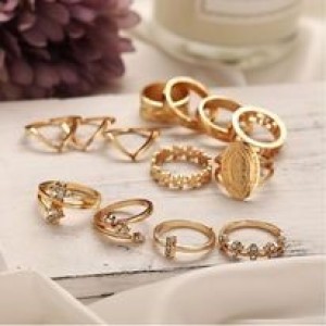 13 piece golden colored ring at 10 dollar