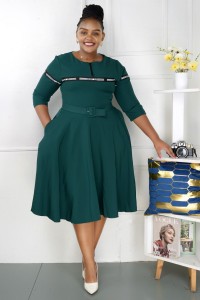 Green ladies dress in color made of cotton and slick original from turkey for 092923 1644 your order contact magret on